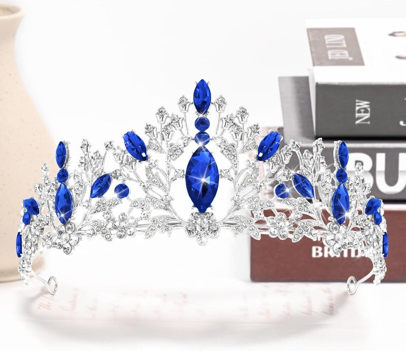 TAROSE Crowns for Women, Queen Crystal Gold Silver Tiaras with White Rhinestone and Combs, Goddess Crown for Wedding Bride Birthday Princess Bridal Shower Hair Accessories for Women - Image 3